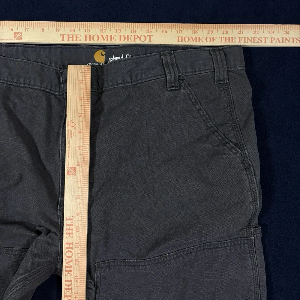 Carhartt Double Knee Pants Men 42x30 Gray Rugged Flex Canvas Work Utility 102802